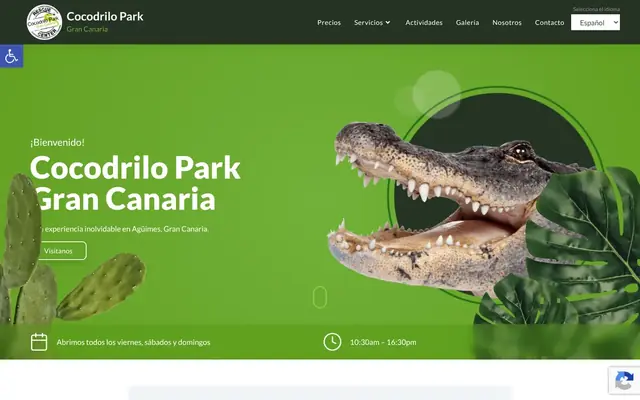 Portada de la web de Cocodrilo Park