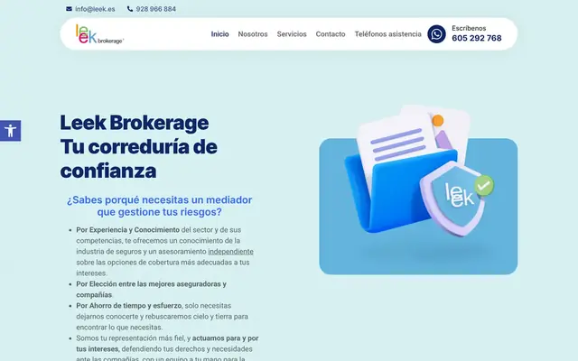 Portada de la web de Leek Brokerage