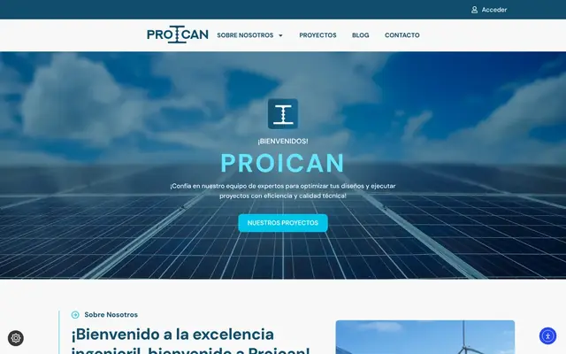 Portada de la web de PROICAN